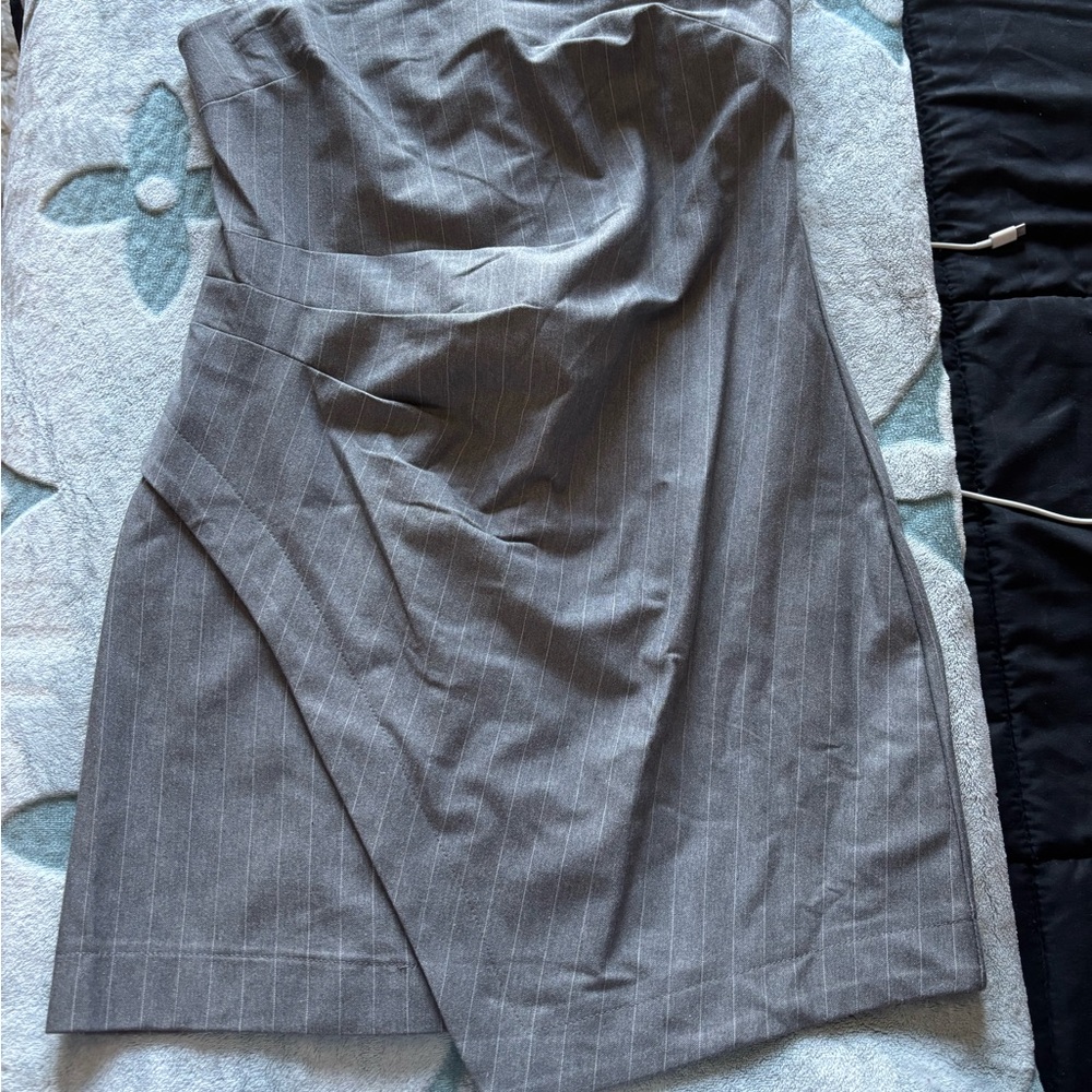 Gray pinstripe dress
